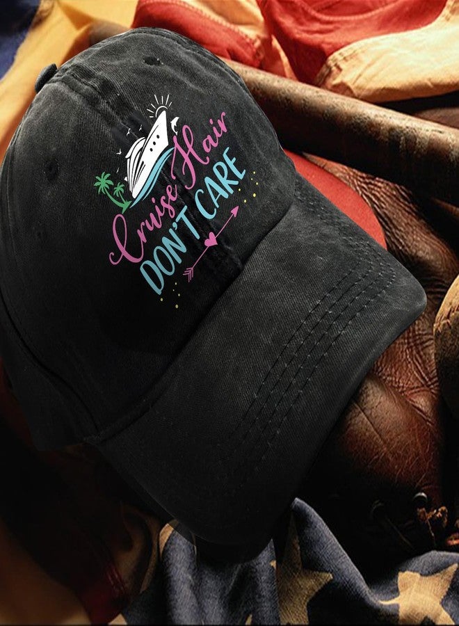 rofiowa Cruise Hair Don't Care Adjustable Vintage Washed Cotton Baseball Cap, Funny Retro Trucker Hat Outdoor Accessories for Men Dad Husband Papa Crewman, Birthday Father's Day Valentine's Day Gift - Image 4